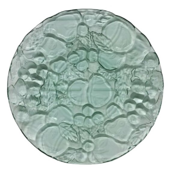 Libbey Orchard Fruit Green Glass Serving Platter with  Flaw - Picture 2 of 3